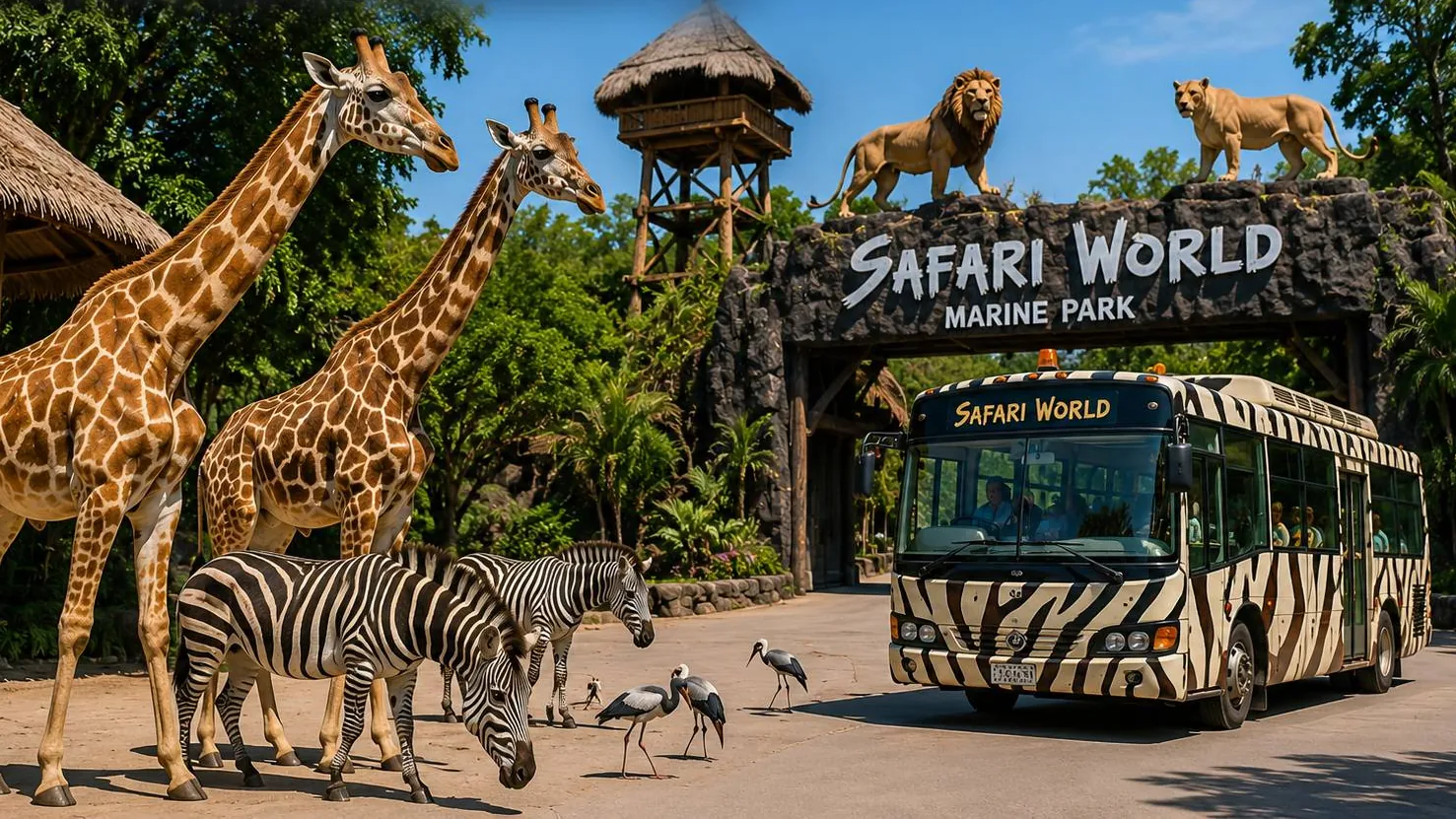 Safari World and Marine Park Bangkok full day tour with lunch