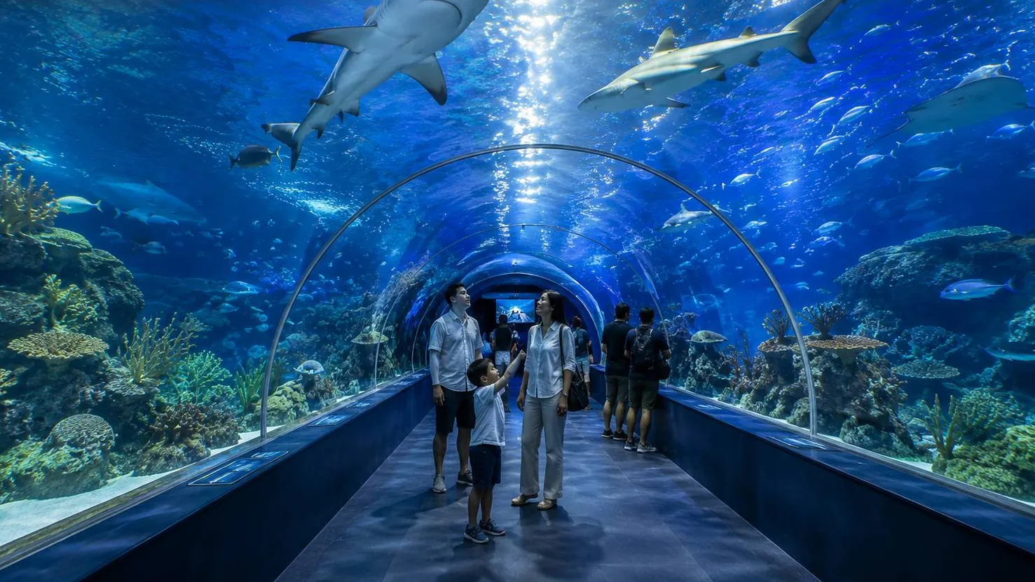 SEA LIFE Bangkok Ocean World underwater tunnel attraction with OneDD Tour